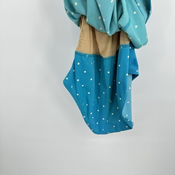 LL BEAN one piece swimsuit padded cups polka dot skirt criss cross modest 6 - Picture 9 of 11